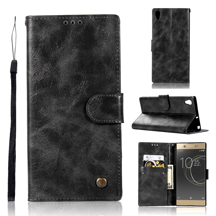 For Sony Xperia XA Ultra / C6 Retro Copper Button Crazy Horse Horizontal Flip PU Leather Case with Holder & Card Slots & Wallet & Lanyard