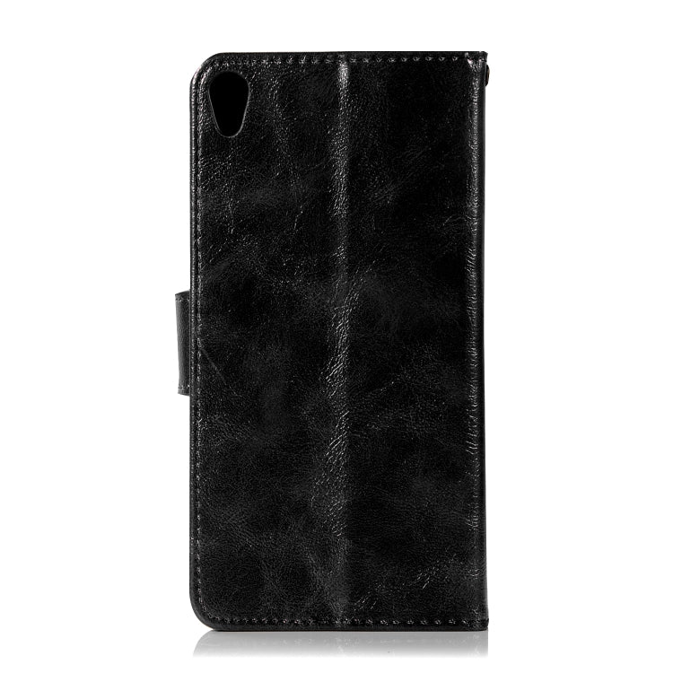 For Sony Xperia XA Retro Copper Button Crazy Horse Horizontal Flip PU Leather Case with Holder & Card Slots & Wallet & Lanyard