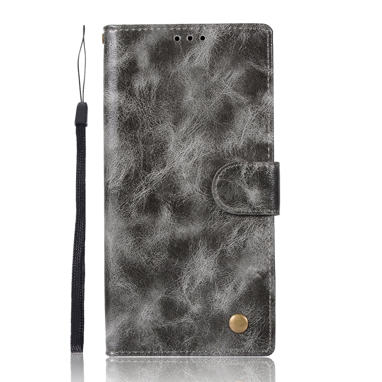 For Sony Xperia XA1 Plus Retro Copper Button Crazy Horse Horizontal Flip PU Leather Case with Holder & Card Slots & Wallet & Lanyard