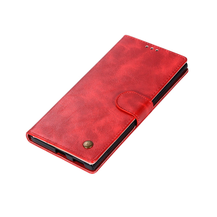 For Sony Xperia XA1 Plus Retro Copper Button Crazy Horse Horizontal Flip PU Leather Case with Holder & Card Slots & Wallet & Lanyard