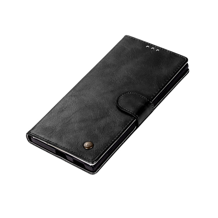 For Sony Xperia XA1 Plus Retro Copper Button Crazy Horse Horizontal Flip PU Leather Case with Holder & Card Slots & Wallet & Lanyard