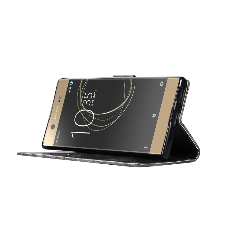 For Sony Xperia XA1 Retro Copper Button Crazy Horse Horizontal Flip PU Leather Case with Holder & Card Slots & Wallet & Lanyard