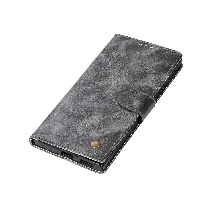 For Sony Xperia XA1 Retro Copper Button Crazy Horse Horizontal Flip PU Leather Case with Holder & Card Slots & Wallet & Lanyard