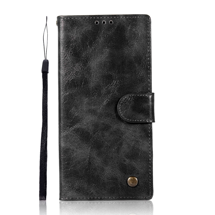 For Sony Xperia XA1 Retro Copper Button Crazy Horse Horizontal Flip PU Leather Case with Holder & Card Slots & Wallet & Lanyard