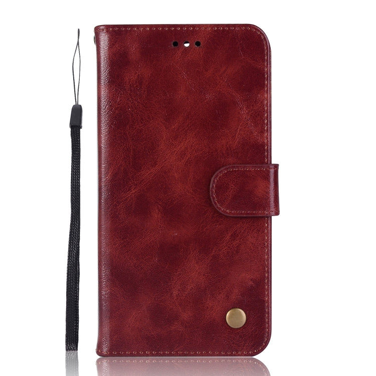 For Sony Xperia XA3 Retro Copper Button Crazy Horse Horizontal Flip PU Leather Case with Holder & Card Slots & Wallet & Lanyard
