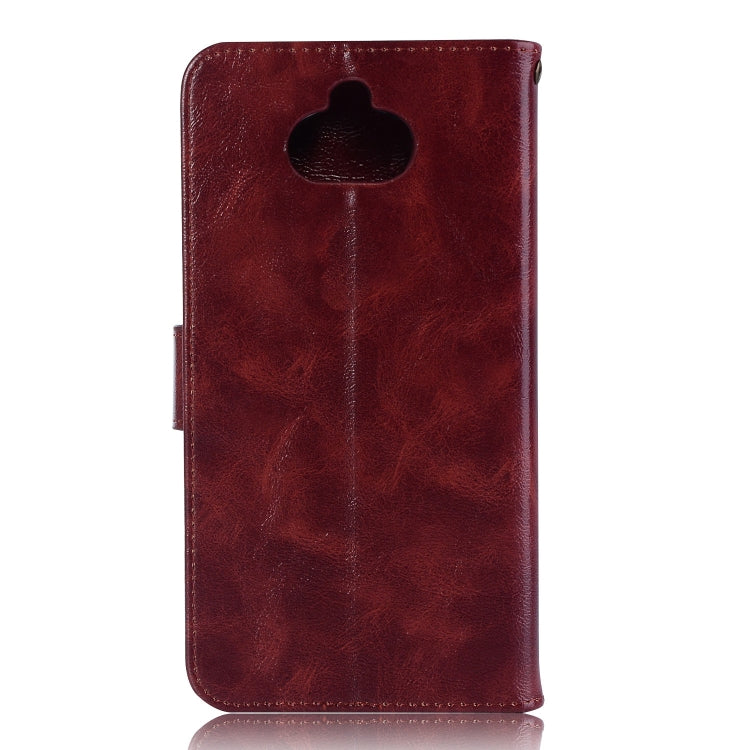 For Sony Xperia XA3 Retro Copper Button Crazy Horse Horizontal Flip PU Leather Case with Holder & Card Slots & Wallet & Lanyard