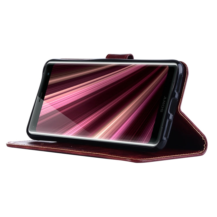 For Sony Xperia XA3 Retro Copper Button Crazy Horse Horizontal Flip PU Leather Case with Holder & Card Slots & Wallet & Lanyard