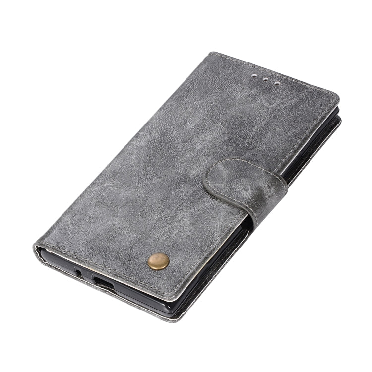 For Sony Xperia XZ1 Retro Copper Button Crazy Horse Horizontal Flip PU Leather Case with Holder & Card Slots & Wallet & Lanyard