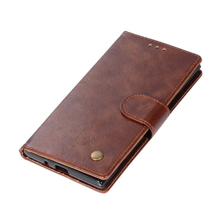 For Sony Xperia XZ1 Retro Copper Button Crazy Horse Horizontal Flip PU Leather Case with Holder & Card Slots & Wallet & Lanyard