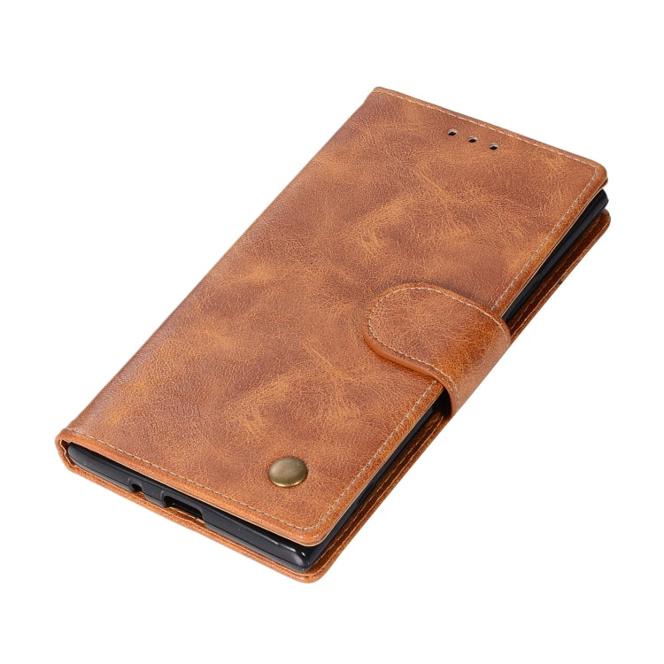 For Sony Xperia XZ1 Retro Copper Button Crazy Horse Horizontal Flip PU Leather Case with Holder & Card Slots & Wallet & Lanyard