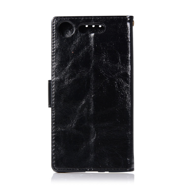 For Sony Xperia XZ1 Retro Copper Button Crazy Horse Horizontal Flip PU Leather Case with Holder & Card Slots & Wallet & Lanyard