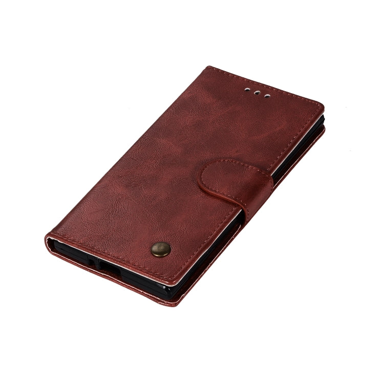 For Sony Xperia XZ Retro Copper Button Crazy Horse Horizontal Flip PU Leather Case with Holder & Card Slots & Wallet & Lanyard