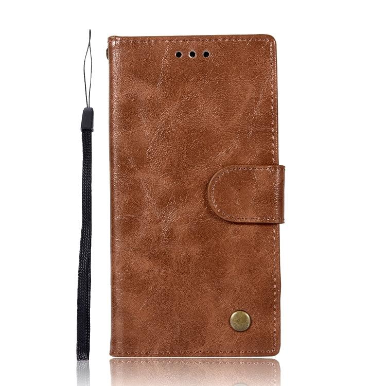 For Sony Xperia XZ Retro Copper Button Crazy Horse Horizontal Flip PU Leather Case with Holder & Card Slots & Wallet & Lanyard