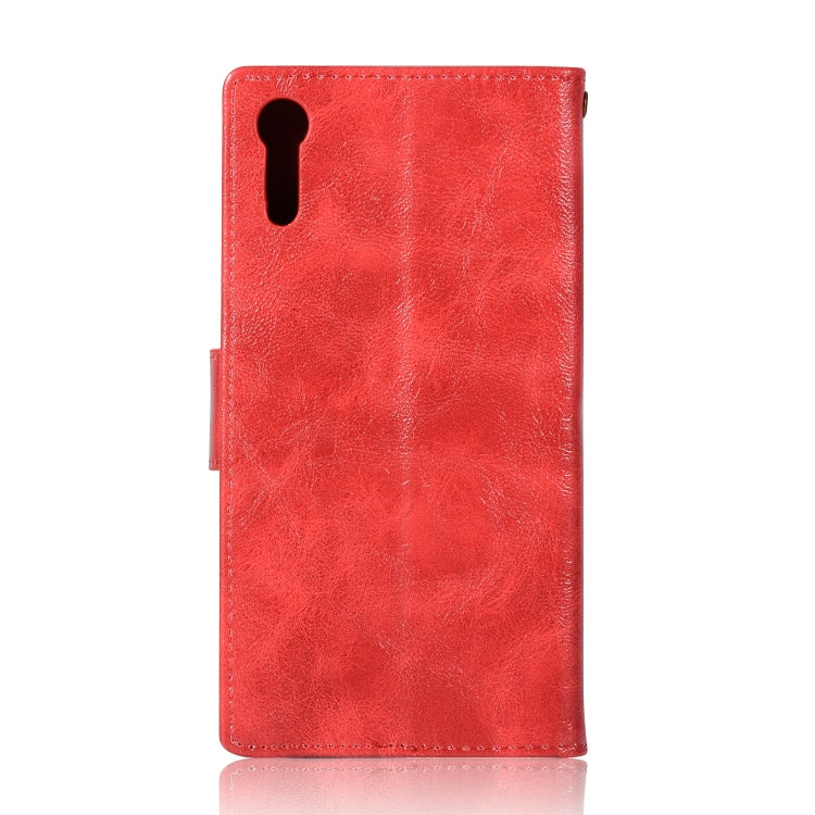 For Sony Xperia XZ Retro Copper Button Crazy Horse Horizontal Flip PU Leather Case with Holder & Card Slots & Wallet & Lanyard