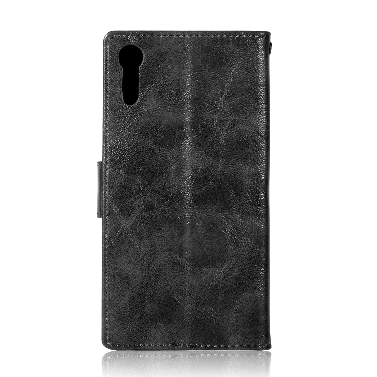 For Sony Xperia XZ Retro Copper Button Crazy Horse Horizontal Flip PU Leather Case with Holder & Card Slots & Wallet & Lanyard