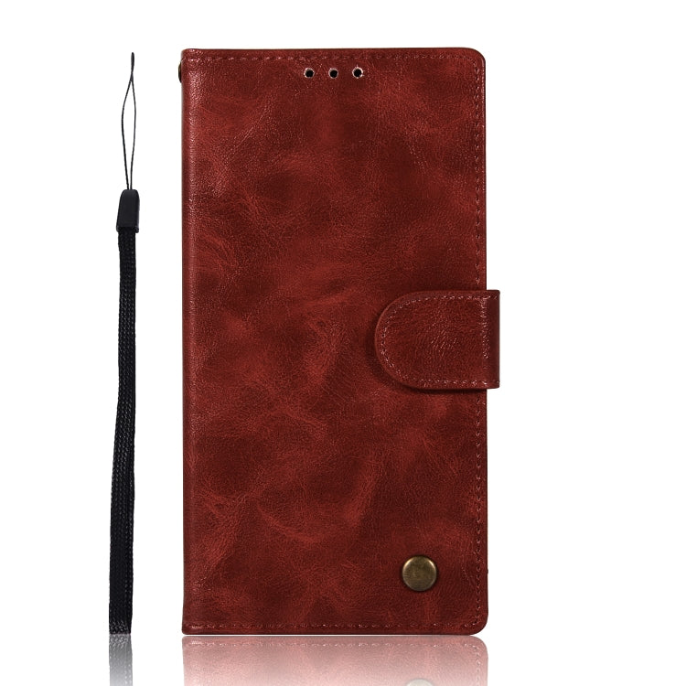 For Sony Xperia XZ Premium Retro Copper Button Crazy Horse Horizontal Flip PU Leather Case with Holder & Card Slots & Wallet & Lanyard
