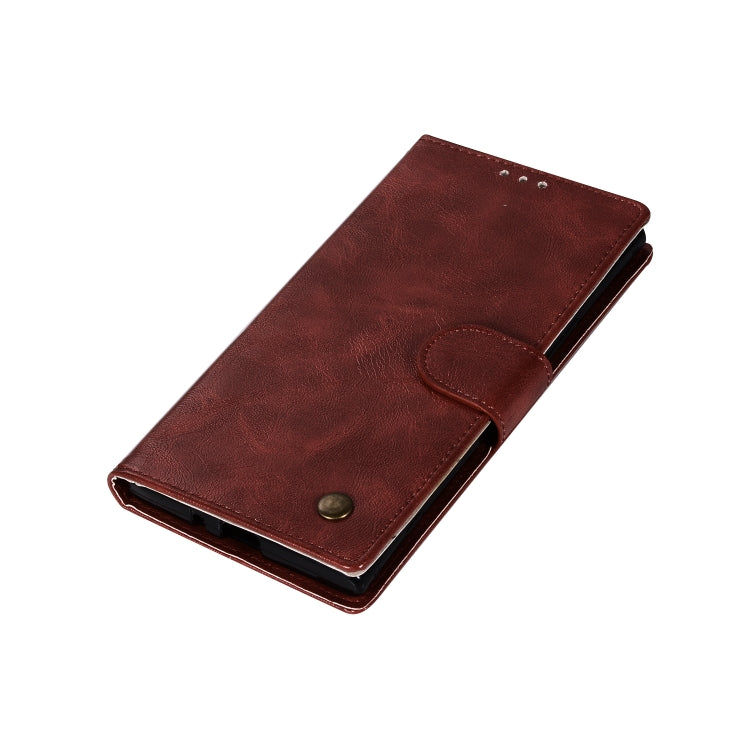 For Sony Xperia XZ Premium Retro Copper Button Crazy Horse Horizontal Flip PU Leather Case with Holder & Card Slots & Wallet & Lanyard
