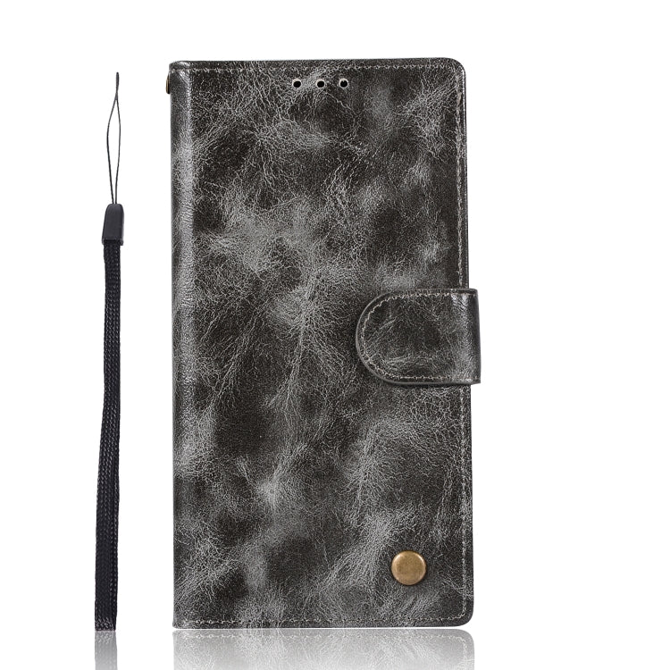 For Sony Xperia XZ Premium Retro Copper Button Crazy Horse Horizontal Flip PU Leather Case with Holder & Card Slots & Wallet & Lanyard