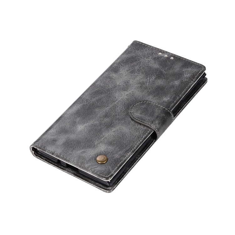 For Sony Xperia XZ Premium Retro Copper Button Crazy Horse Horizontal Flip PU Leather Case with Holder & Card Slots & Wallet & Lanyard
