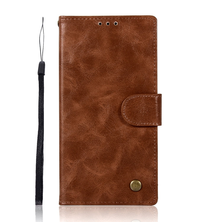 For Sony Xperia XZ Premium Retro Copper Button Crazy Horse Horizontal Flip PU Leather Case with Holder & Card Slots & Wallet & Lanyard