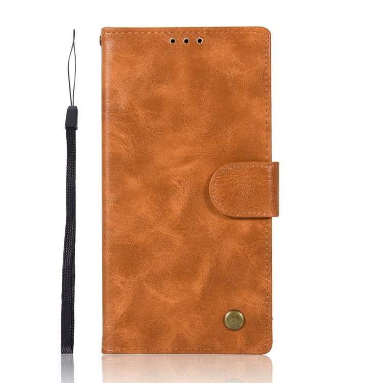 For Sony Xperia XZ Premium Retro Copper Button Crazy Horse Horizontal Flip PU Leather Case with Holder & Card Slots & Wallet & Lanyard