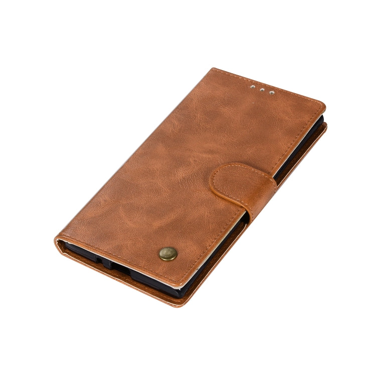 For Sony Xperia XZ Premium Retro Copper Button Crazy Horse Horizontal Flip PU Leather Case with Holder & Card Slots & Wallet & Lanyard