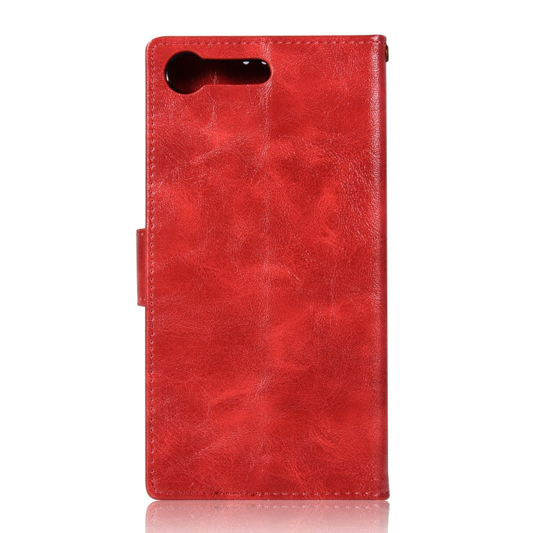 For Sony Xperia XZ Premium Retro Copper Button Crazy Horse Horizontal Flip PU Leather Case with Holder & Card Slots & Wallet & Lanyard