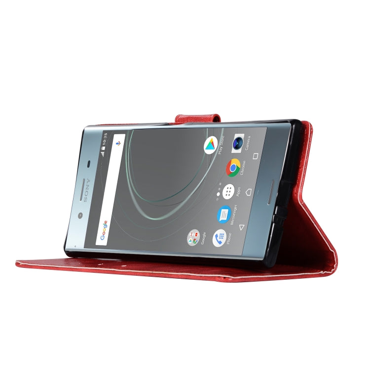 For Sony Xperia XZ Premium Retro Copper Button Crazy Horse Horizontal Flip PU Leather Case with Holder & Card Slots & Wallet & Lanyard