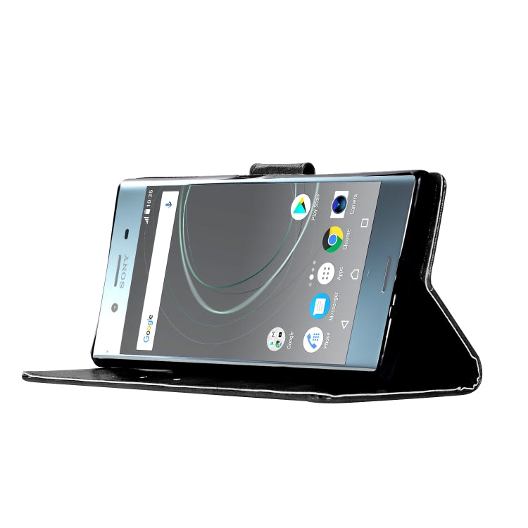 For Sony Xperia XZ Premium Retro Copper Button Crazy Horse Horizontal Flip PU Leather Case with Holder & Card Slots & Wallet & Lanyard