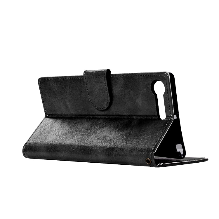 For Sony Xperia XZ Premium Retro Copper Button Crazy Horse Horizontal Flip PU Leather Case with Holder & Card Slots & Wallet & Lanyard