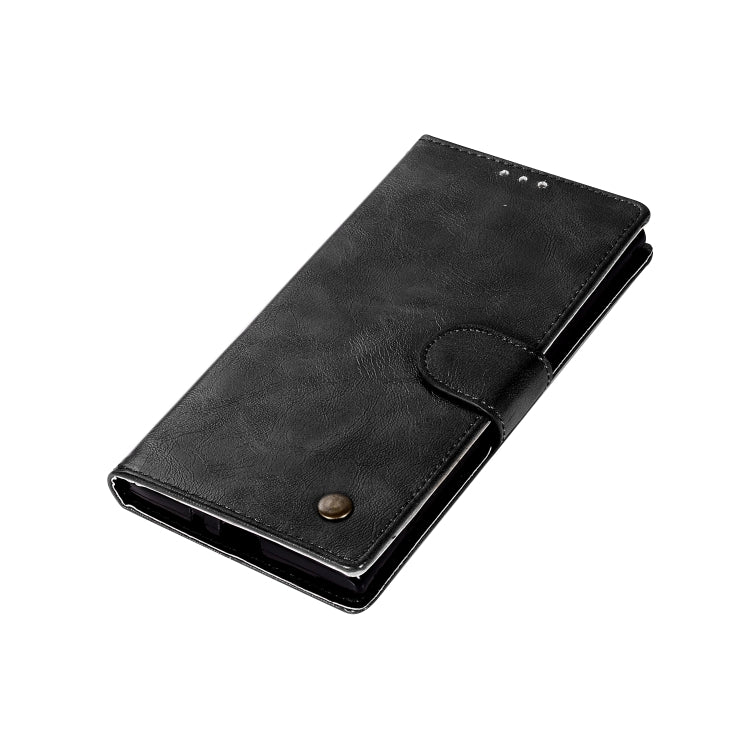 For Sony Xperia XZ Premium Retro Copper Button Crazy Horse Horizontal Flip PU Leather Case with Holder & Card Slots & Wallet & Lanyard