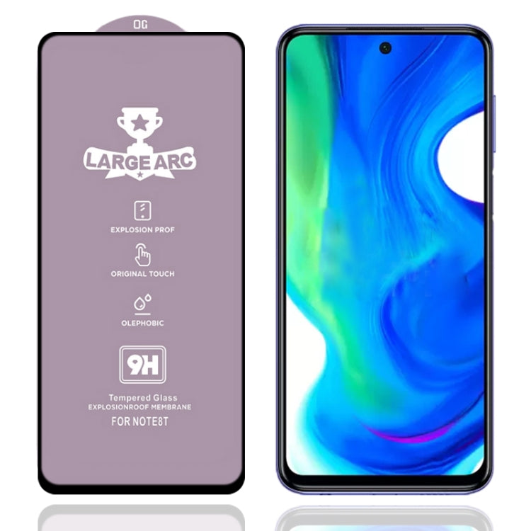 For Xiaomi Poco M2 Pro 9H HD Large Arc High Alumina Full Screen Tempered Glass Film