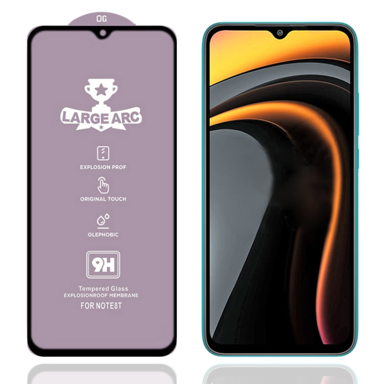 For Xiaomi Poco C3 9H HD Large Arc High Alumina Full Screen Tempered Glass Film