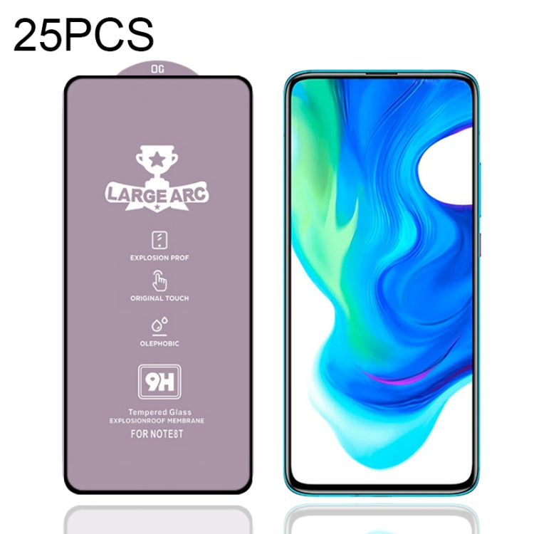 For Xiaomi Poco F2 Pro 25 PCS 9H HD Large Arc High Alumina Full Screen Tempered Glass Film