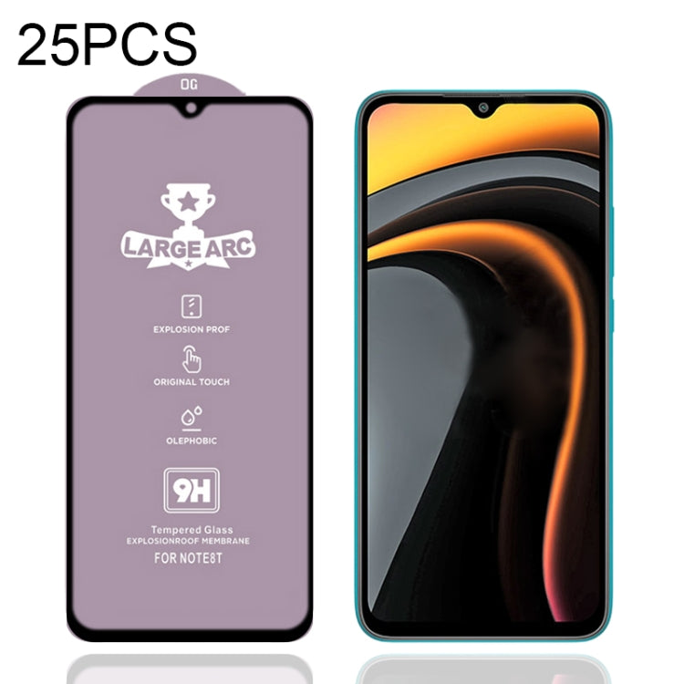 For Xiaomi Poco C3 25 PCS 9H HD Large Arc High Alumina Full Screen Tempered Glass Film