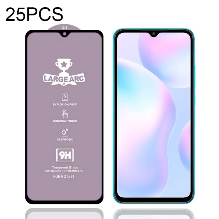 For Xiaomi Redmi 9A / 9A Sport  25 PCS 9H HD Large Arc High Alumina Full Screen Tempered Glass Film