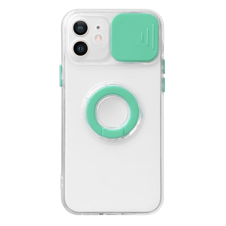 For iPhone 11 Sliding Camera Cover Design TPU Protective Case with Ring Holder