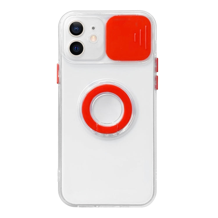For iPhone 11 Sliding Camera Cover Design TPU Protective Case with Ring Holder