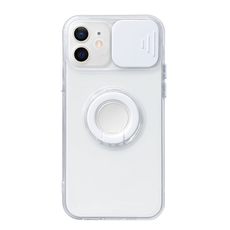 For iPhone 11 Pro Sliding Camera Cover Design TPU Protective Case with Ring Holder