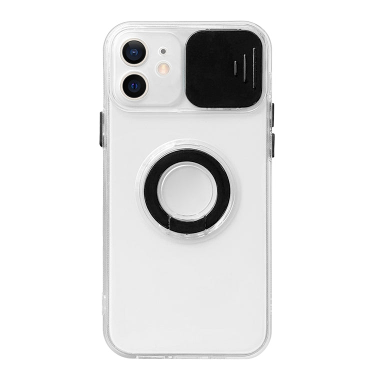 For iPhone 11 Pro Sliding Camera Cover Design TPU Protective Case with Ring Holder