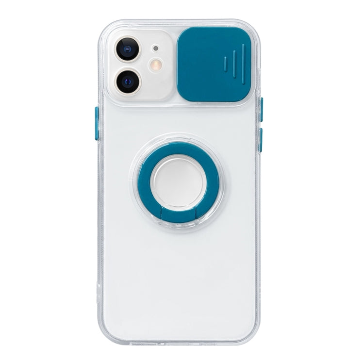For iPhone 11 Pro Sliding Camera Cover Design TPU Protective Case with Ring Holder