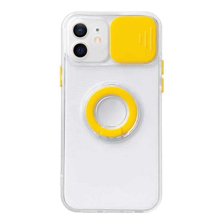 For iPhone 11 Pro Max Sliding Camera Cover Design TPU Protective Case with Ring Holder