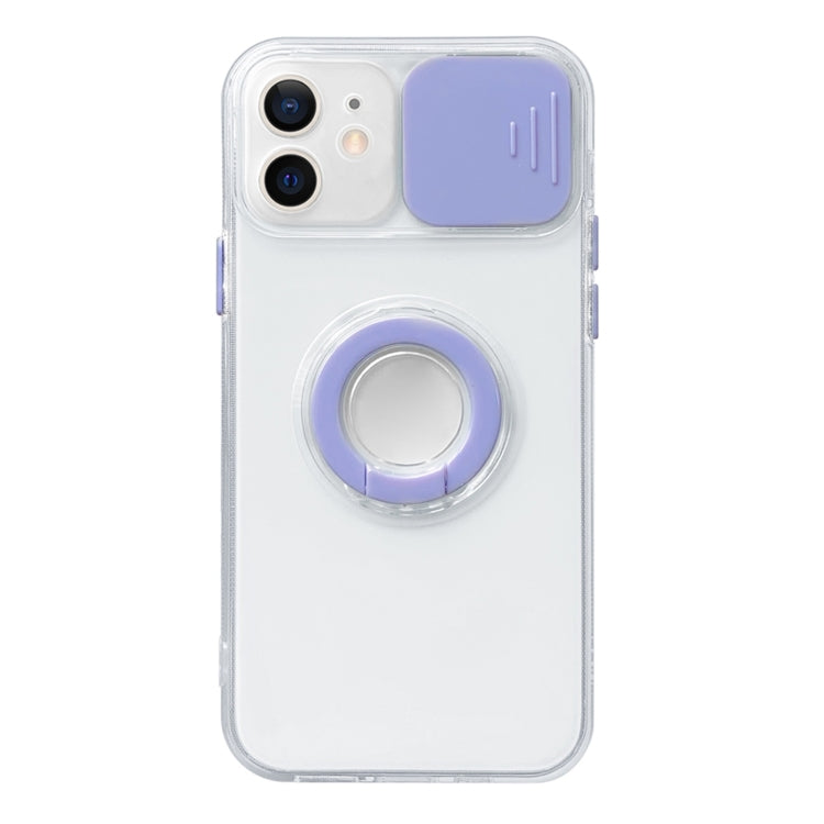 For iPhone 12 mini Sliding Camera Cover Design TPU Protective Case with Ring Holder