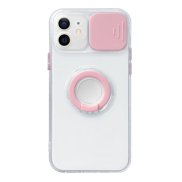 For iPhone 12 Sliding Camera Cover Design TPU Protective Case with Ring Holder