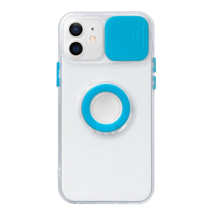 For iPhone 12 Sliding Camera Cover Design TPU Protective Case with Ring Holder
