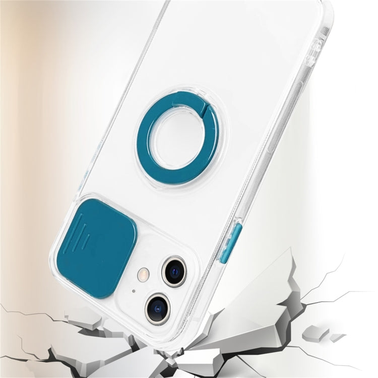 For iPhone 12 Sliding Camera Cover Design TPU Protective Case with Ring Holder