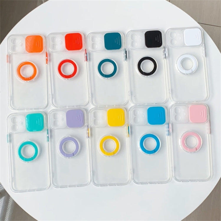 For iPhone 12 Sliding Camera Cover Design TPU Protective Case with Ring Holder