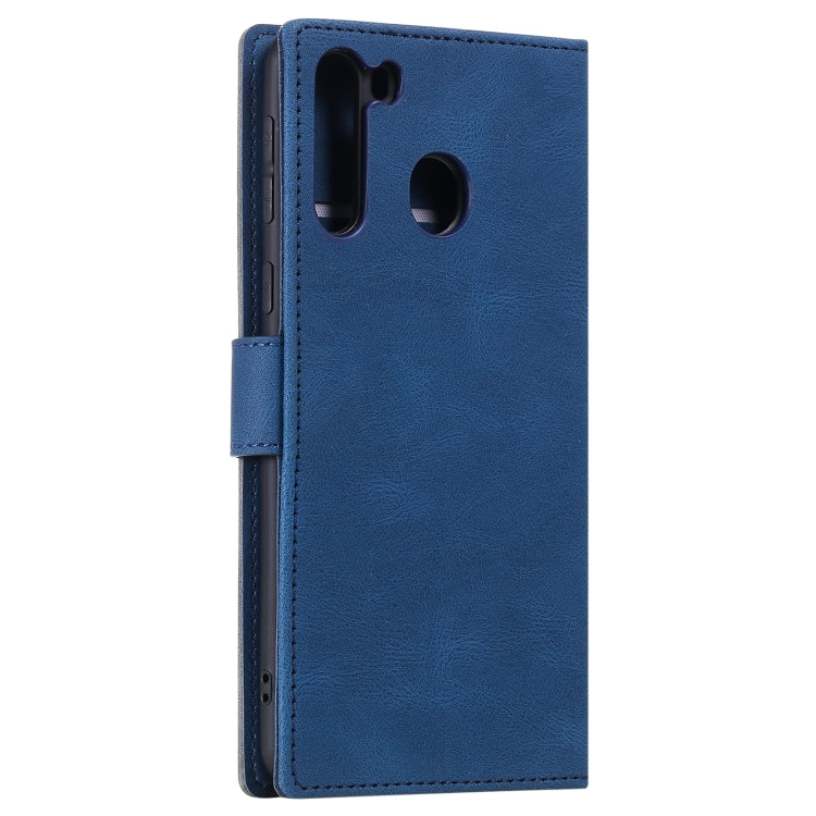 For Samsung Galaxy A21 Stitching Calf Texture Horizontal Flip Leather Case with Holder & Card Slots & Wallet