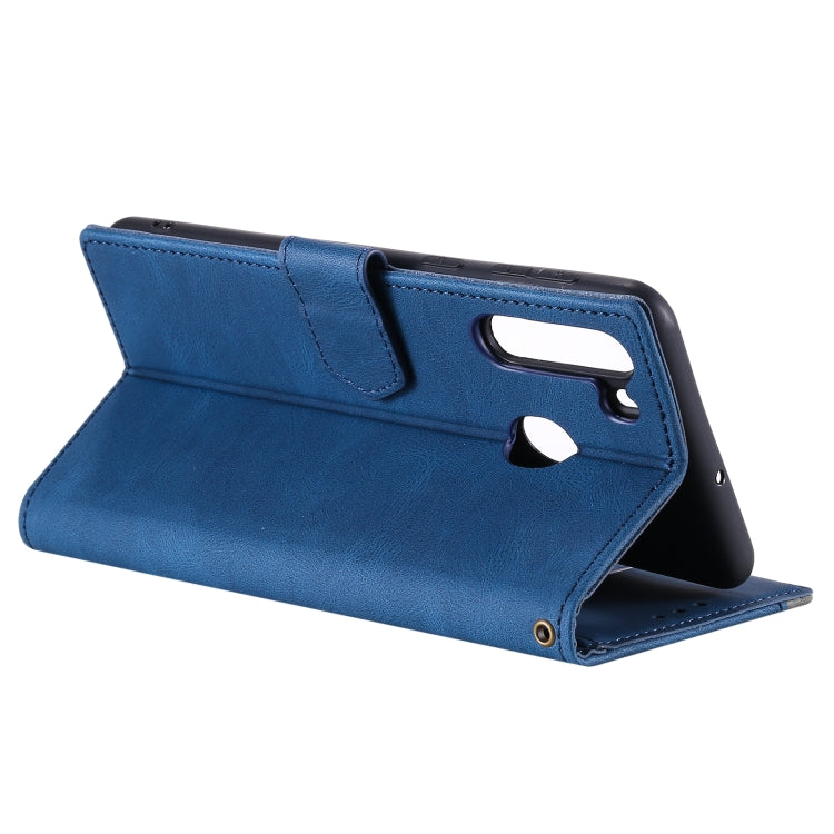 For Samsung Galaxy A21 Stitching Calf Texture Horizontal Flip Leather Case with Holder & Card Slots & Wallet