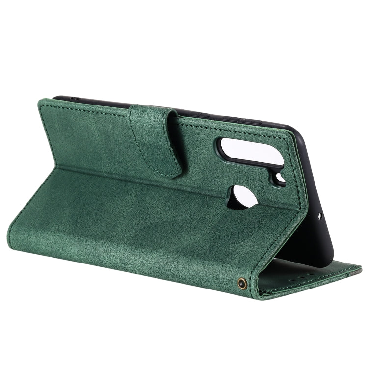 For Samsung Galaxy A21 Stitching Calf Texture Horizontal Flip Leather Case with Holder & Card Slots & Wallet
